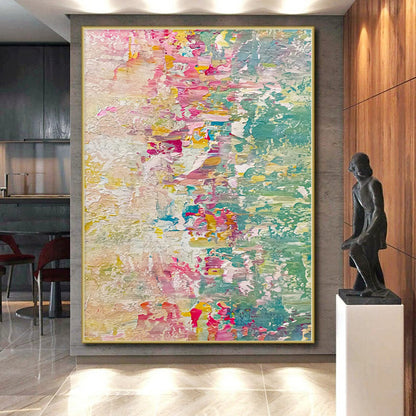 Unique Abstract Paintings Multicolor Textured Abstract Painting For Sale HS109