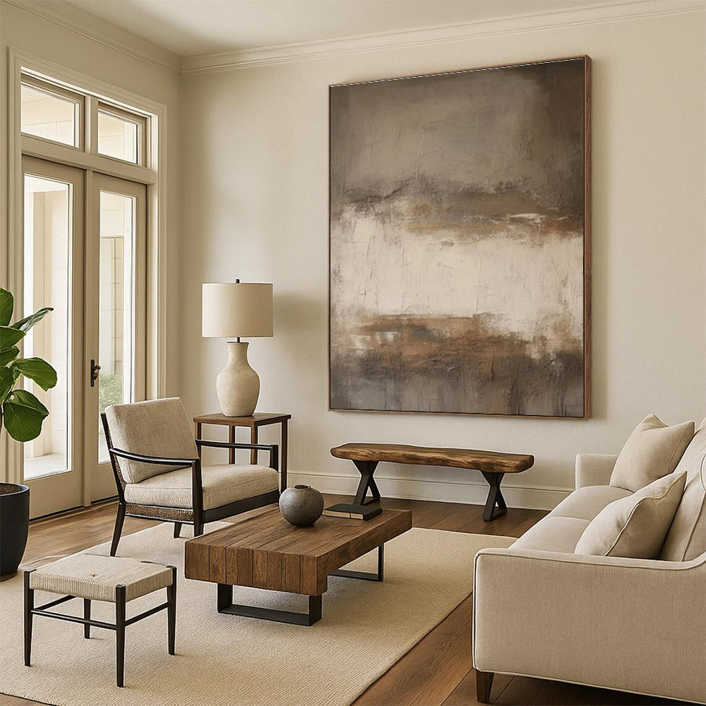 Earthy Toned Textured Abstract Painting HS565