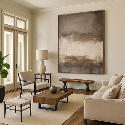 Earthy Toned Textured Abstract Painting HS565