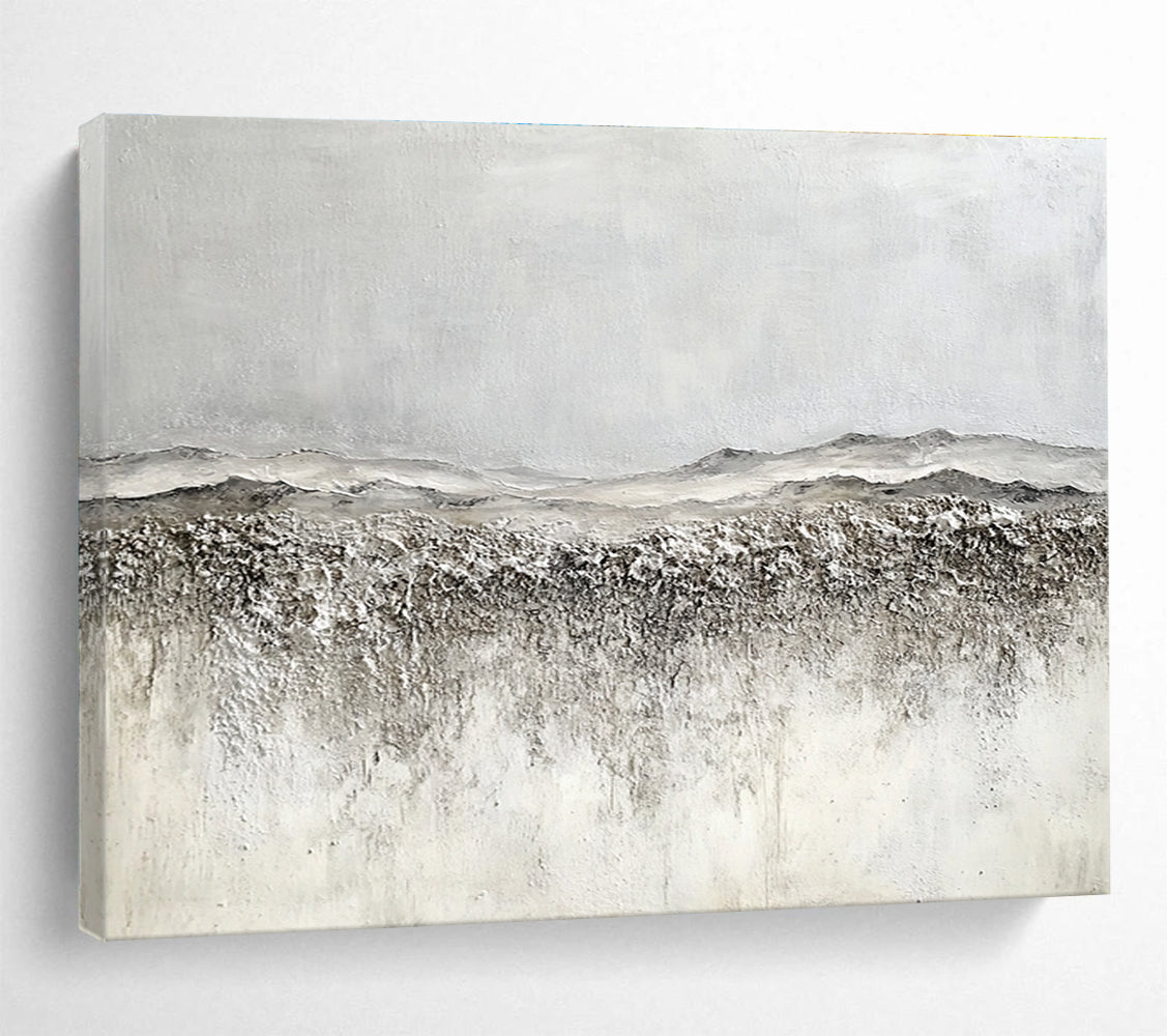 Horizontal Gray Textured Landscape Abstract Painting WB253