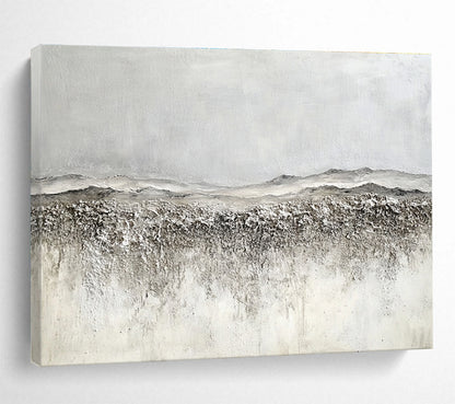 Horizontal Gray Textured Landscape Abstract Painting WB253