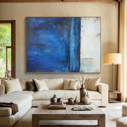 Acrylic Modern Art Paintings Blue Abstract Seaside Painting For Sale HS096