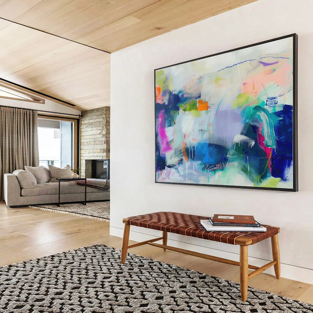 Huge Size Multicolor Abstract Expressionist Painting WB110