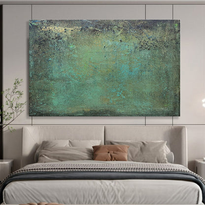 Big Size Teal and Brown Abstract Textured Painting WB121