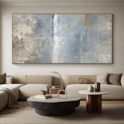 Hand Painted Art Gray and Beige Textured Abstract Painting On Canvas HS817