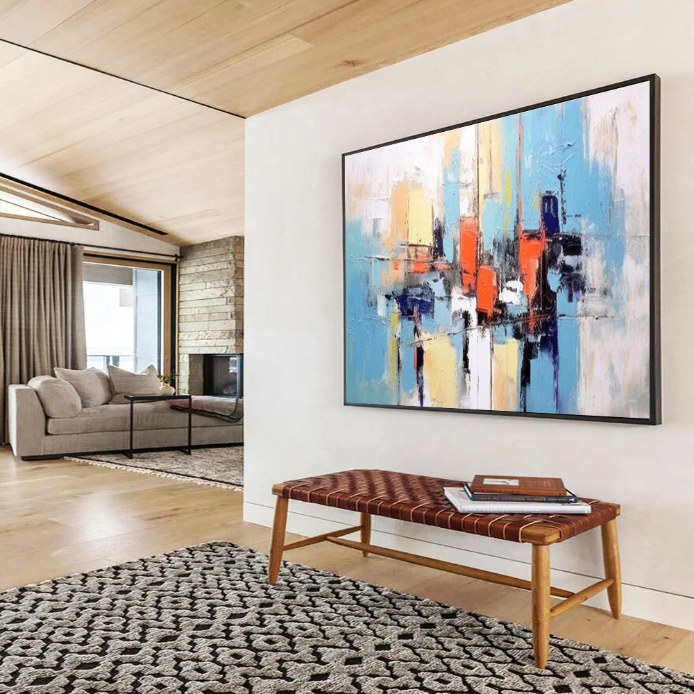 Oversized Canvas Art Multicolor Abstract Geometric Painting WB200