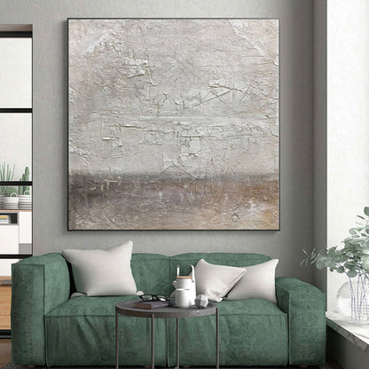 Unique Abstract Paintings Gray and Beige Abstract Textured Painting For Sale HS076