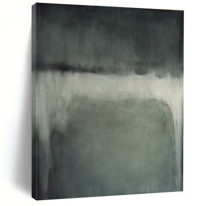 Hand-Painted Minimalist Canvas Art with Gray, Black, White Misty Textures - Acrylic Modern Art Painting HS531
