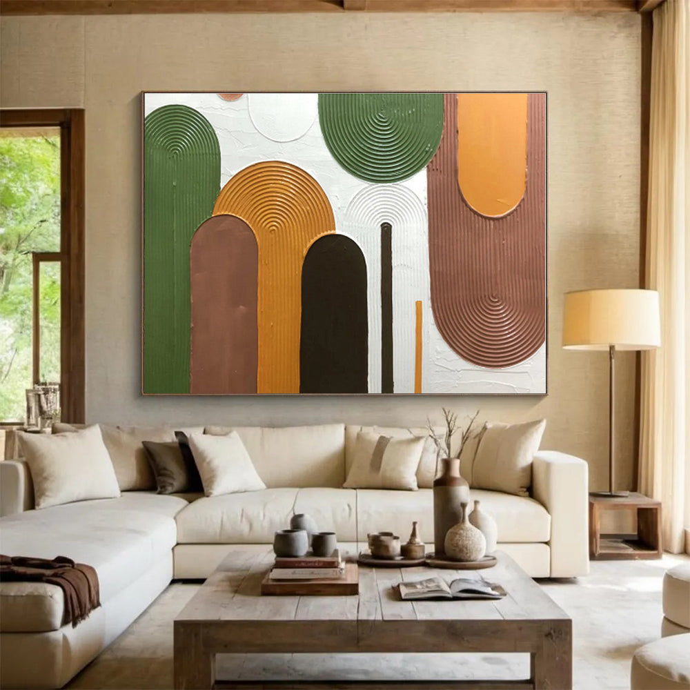 Extra Large Size Multicolor Geometric Textured Painting WB118