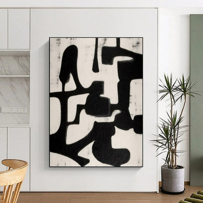 Cool Abstract Paintings Black and White Geometric Abstract Art HS665