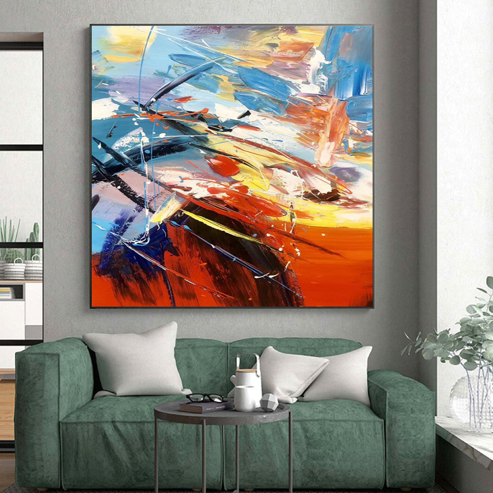 Unique Abstract Art Multicolor Energetic Abstract Expressionist Art HS404