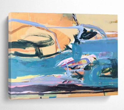 Extra Large Size Multicolor Abstract Dynamic Splash Art, Abstract Acrylic Painting WB167