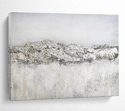 Big Size Gray and White Textured Abstract Art WB229