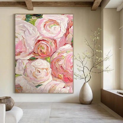 Pink, White Abstract Floral Art For Bedroom and Dining Room WS419