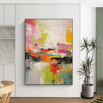Multicolor Vibrant Abstract Expressionism Painting For Sale Online WS482