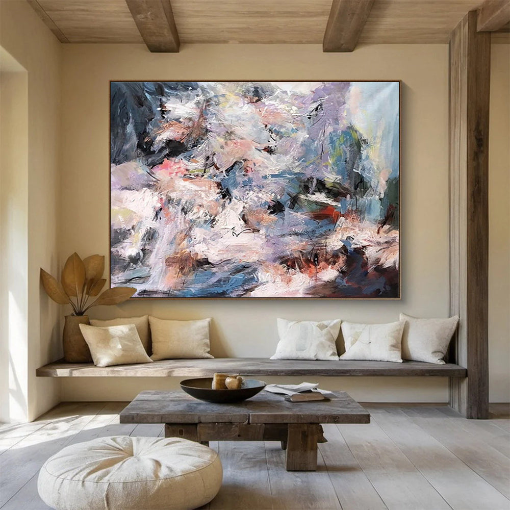 Huge Size Multicolor Abstract Expressionist Painting WB217