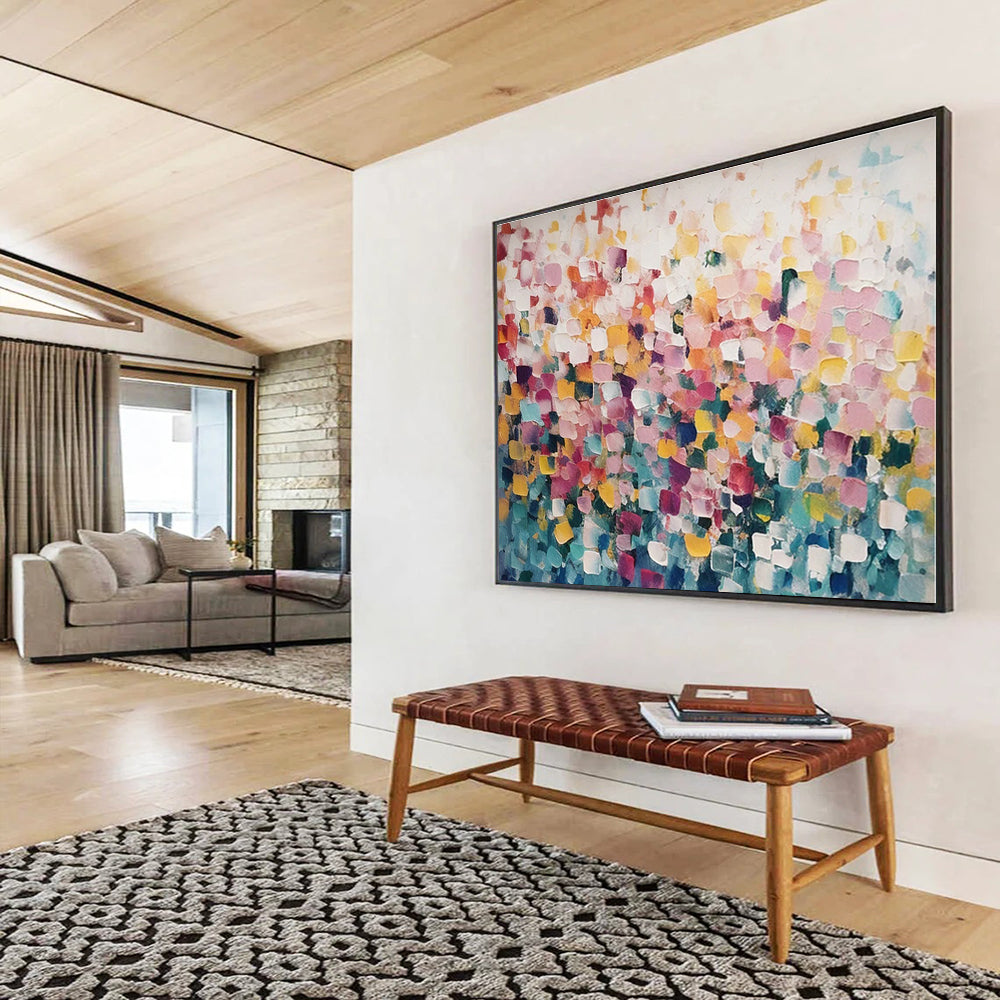 Extra Large Size Multicolor Abstract Pixel Art Painting WB154