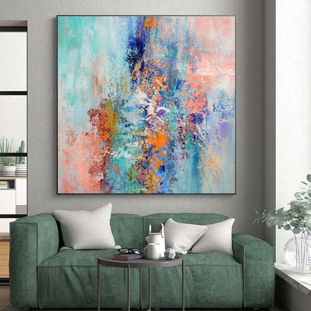 Hand Painted Art Multicolor Textured Abstract, Acrylic Modern Art Paintings HS279
