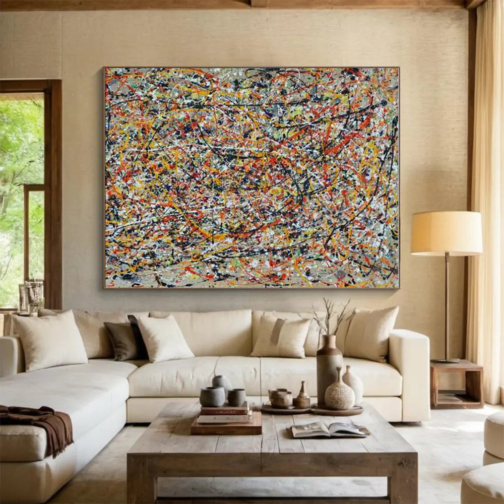 Unique Abstract Art Multicolor Dynamic Abstract Painting On Canvas HS814