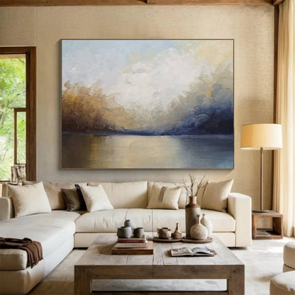 Oversized Canvas Art Soft Multicolor Abstract Landscape, Abstract Oil Painting WB169