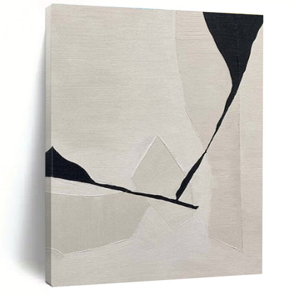 Unique Abstract Art Black and White Geometric Abstract Painting On Canvas HS795