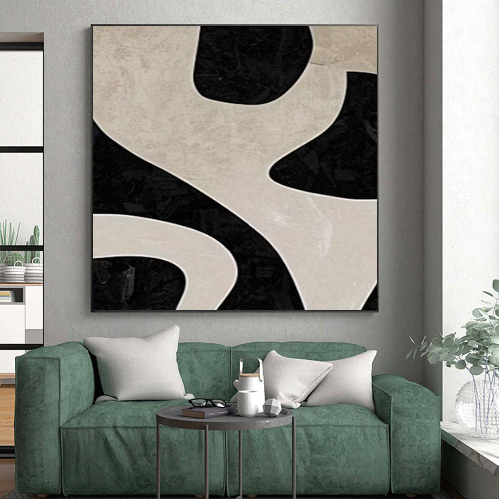 Unique Abstract Art Black and White Organic Abstract Art HS678