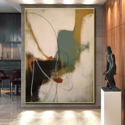 Hand-Painted Multicolor Gestural Abstract, Acrylic Modern Art Paintings HS266