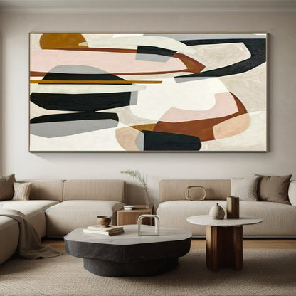 Hand Painted Art Multicolor Geometric Shapes Abstract Art, Acrylic Modern Art Paintings HS551