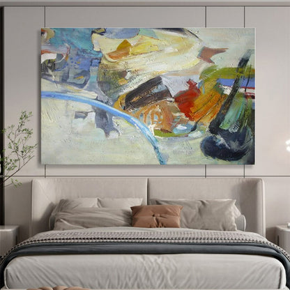 Huge Size Multicolor Abstract Expressionist Painting WB147