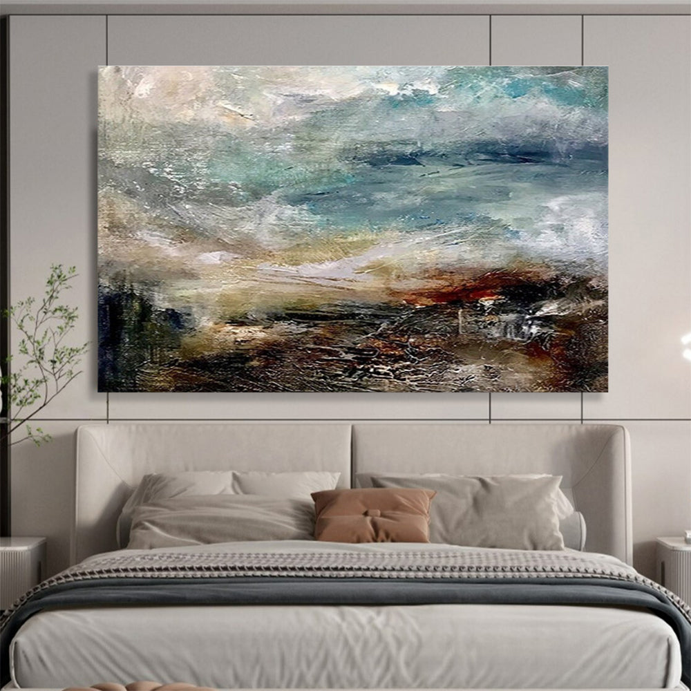 Extra Large Size Multicolor Abstract Dynamic Landscape, Abstract Acrylic Painting WB174