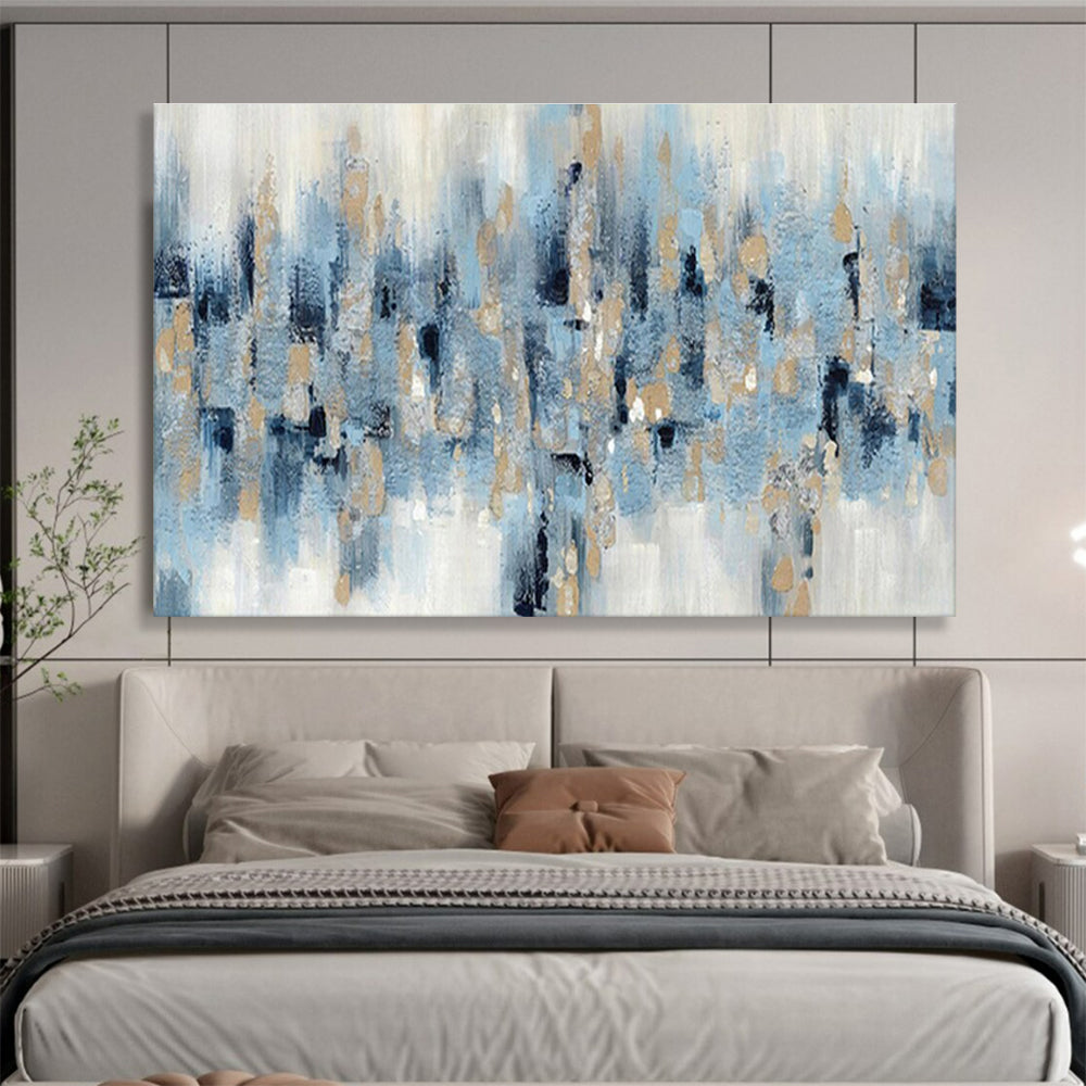 Contemporary Abstract Painting Blue Orange and White Coastal Sunset Abstract Painting WB339