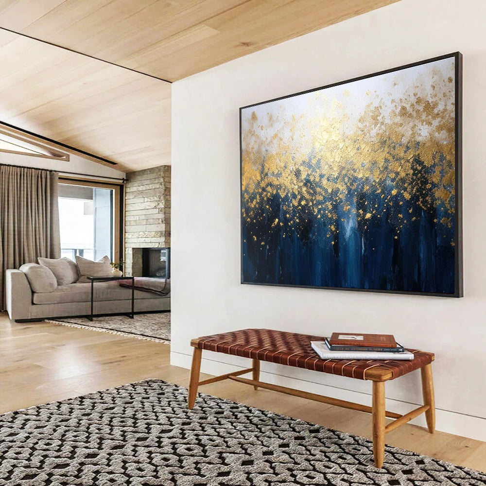 Big Size Multicolor Abstract Golden Forest Painting WB195