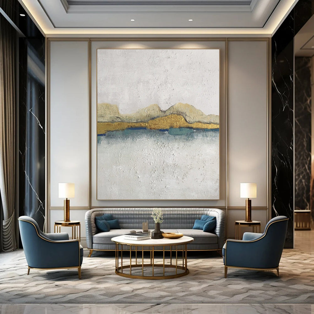 Black, White Abstract Landscape Art For Living Room and Art Studio WS460