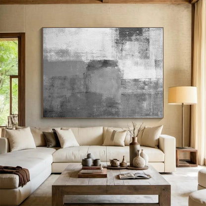 Gaint Canvas Art Gray Textured Abstract, Oversized Abstract Wall Art HS429