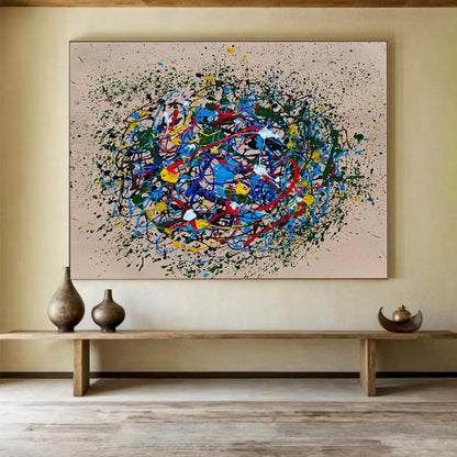 Large Size Multicolor Abstract Splatter Painting WB085