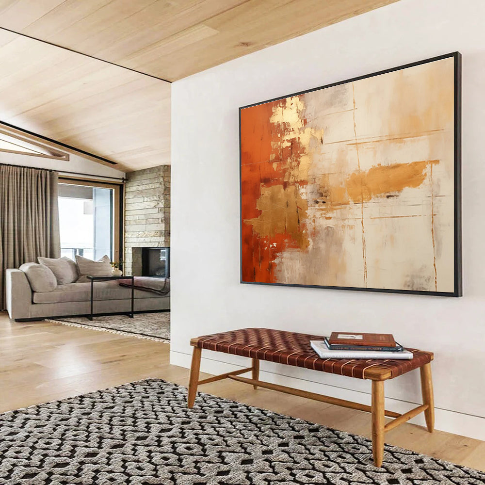 Big Size Multicolor Abstract Golden Painting WB209