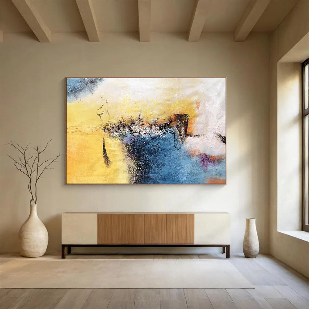 Oversized Canvas Art Multicolor Abstract Expressionist Painting WB219
