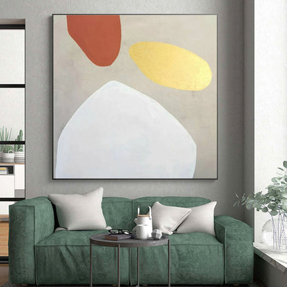 Unique Abstract Art Neutral Tones with Rust and Gold Accents Abstract Art HS643