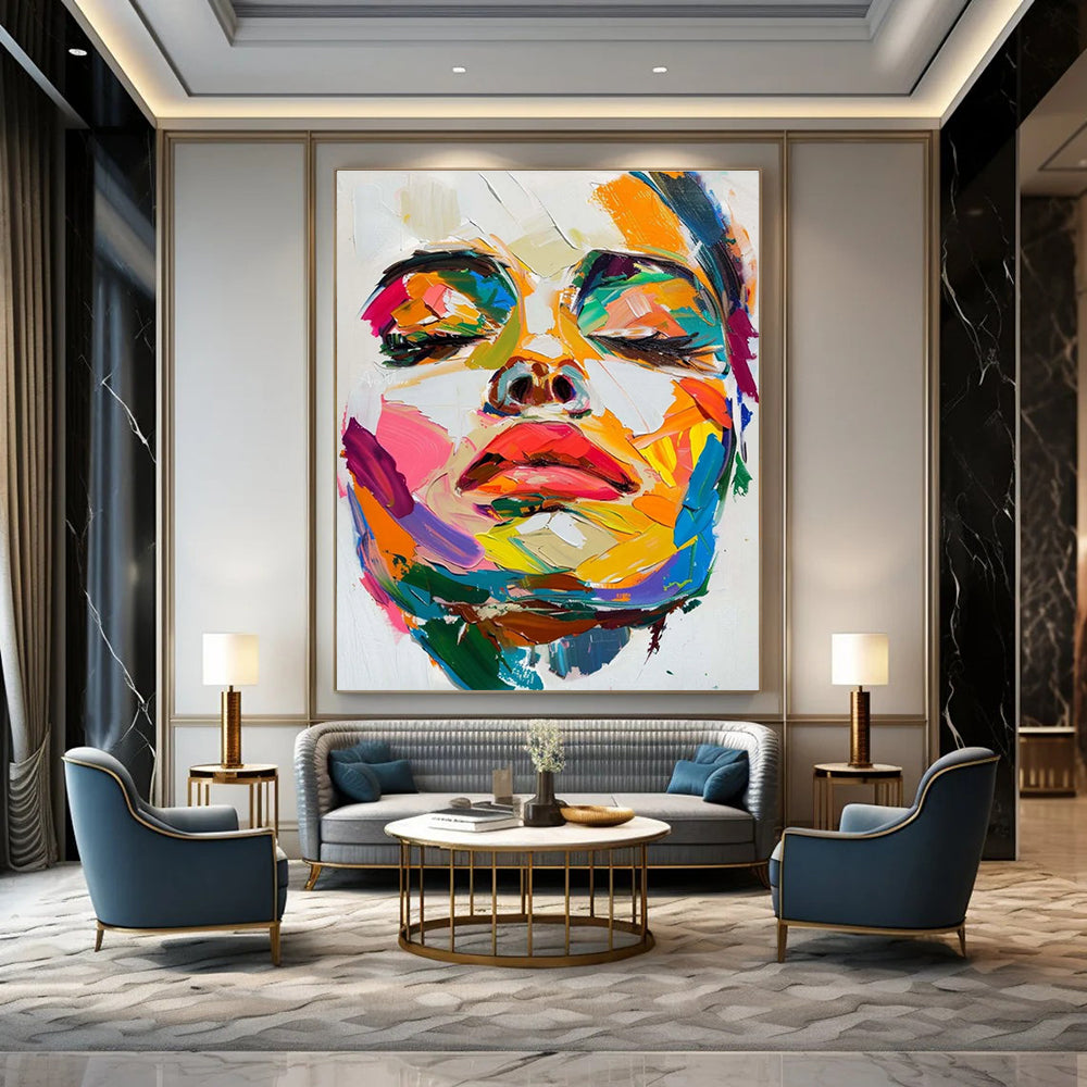 Multicolor Abstract Figurative Art For Living Room and Art Studio WS447