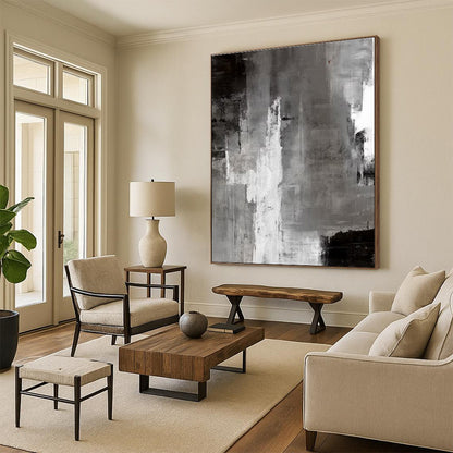 Acrylic Modern Art Paintings Gray and White Textured Abstract Art HS693