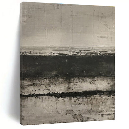 Minimalist Canvas Art Black and White Textured Abstract Art HS762