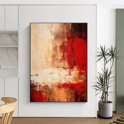 Acrylic Modern Art Paintings Warm Reds and Neutrals Abstract Expressionism HS583