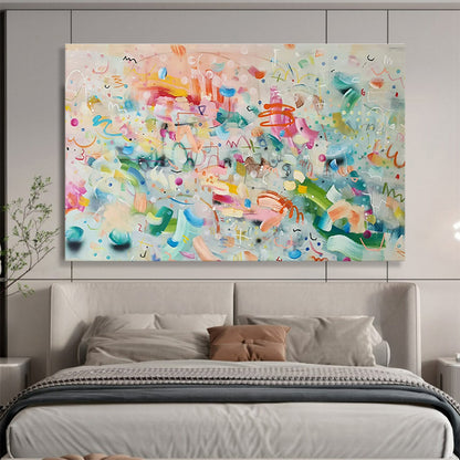 Modern Art Abstract Paintings Pastel and Bright Colors Playful Abstract Painting WB333