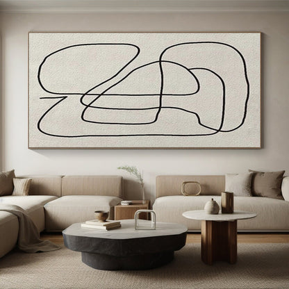 Hand Painting Single Line Abstract Art, Minimalist Canvas Art HS557
