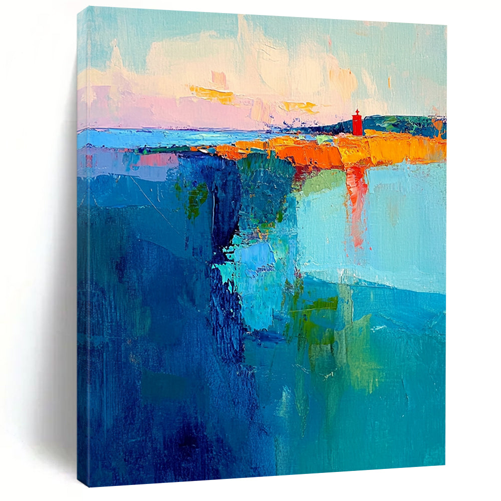 Multicolor Abstract Coastal Art For Living Room and Dining Room WS431