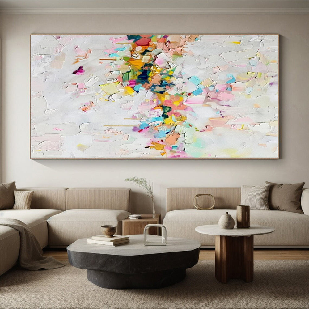 Unique Abstract Art Multicolor Textured Abstract Art HS662