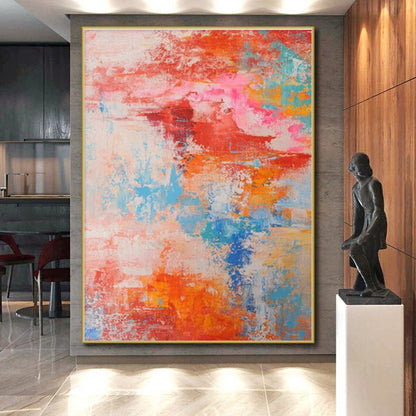Handmade Art Multicolor Textured Abstract, Large Painting In Living Room HS284
