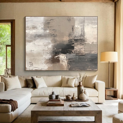 Handmade Art Neutral Tones Textured Abstract Painting HS175
