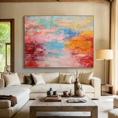 Hand Painted Art Multicolor Textured Abstract, Acrylic Modern Art Paintings HS283