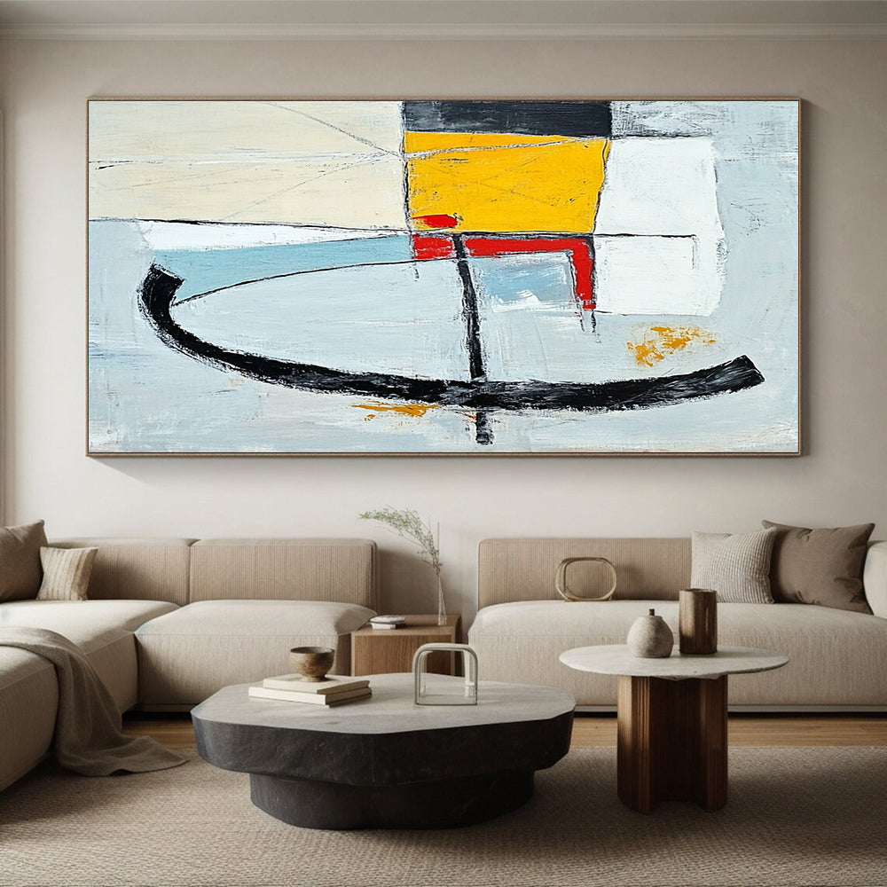 Large Size Multicolor Abstract Shape Painting For Sale HS128